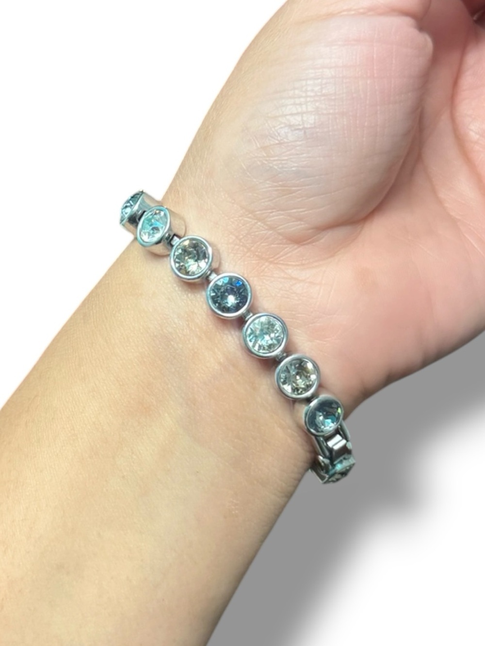 Touchstone Crystal By Swarovski TCS Blue Gray Crystal Bracelet